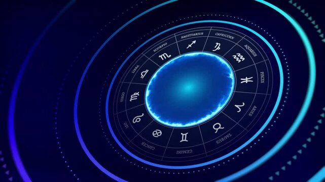 Capricorn Zodiac, Astrology and Fortune-Telling, Animation.Full HD 1920×1080. 13 Second Long,