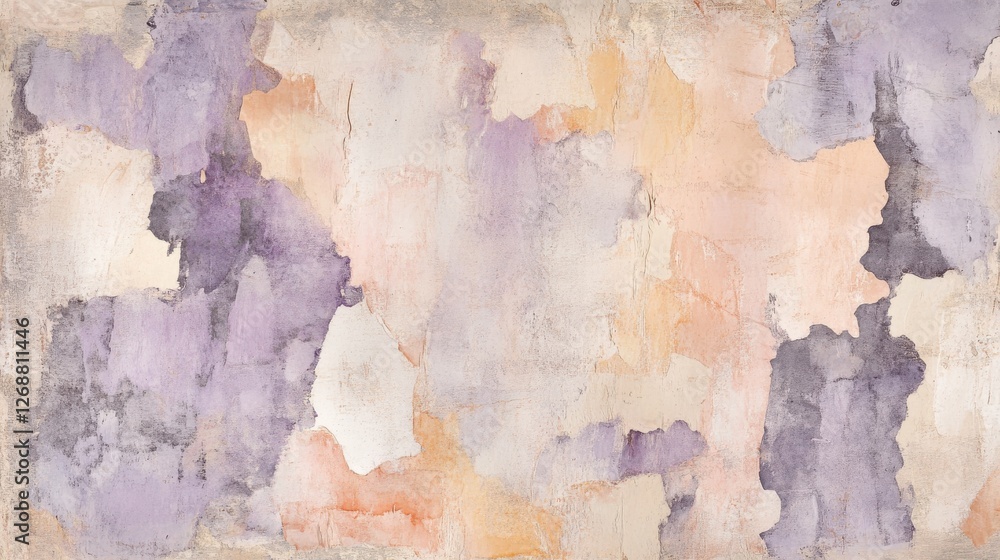 Aufkleber Abstract pencil strokes create a soft, textured composition with torn edges in pastel colors reflecting artistic expression
