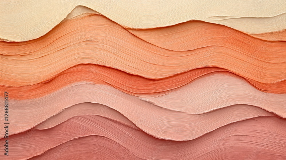 Aufkleber Abstract gradient pencil strokes create a flowing and uneven texture in warm pastel shades of peach and cream