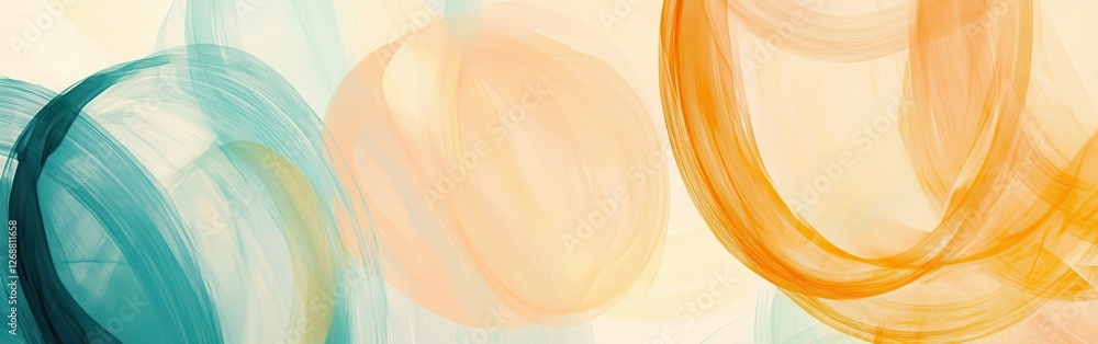 Aufkleber vibrant abstract pencil strokes create a dynamic backdrop with soft hues of blue and orange