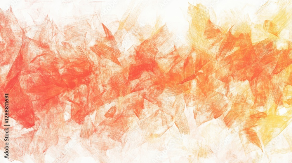 Poster exploration of dynamic abstract pencil strokes blending warm colors in a subtle artistic composition