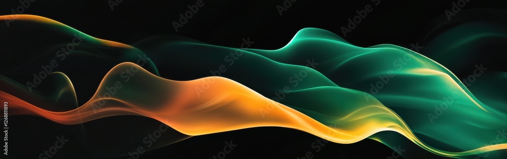 Leinwandbilder fluid shapes in vibrant emerald green create an abstract art piece with dynamic movement and energy
