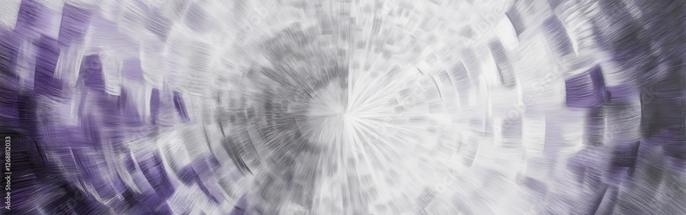 Poster abstract circular pencil strokes create a dynamic composition with shades of gray and purple in a sw