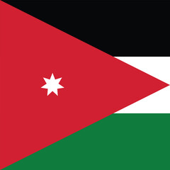 Flag of Jordan. Jordan square flag icon digital vector illustration
