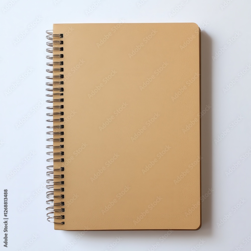 Poster Spiral notebook with kraft paper cover for notes and sketches in a minimalistic setting