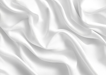 Obraz premium Smooth white fabric with elegant folds and drapes.