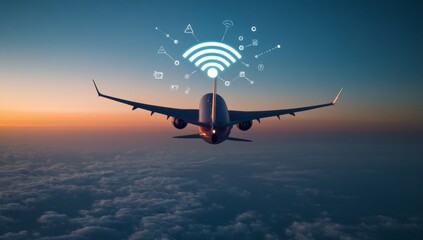 Airplane In-Flight WiFi Sunset Cloudscape