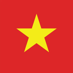 Obraz premium Flag of Vietnam. Vietnam square flag icon digital vector illustration