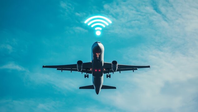 Airplane Wifi, Flight, Sky, Travel, Internet, Clouds, Connectivity, Above, Landing,  In-flight