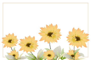 A watercolor sunflower background