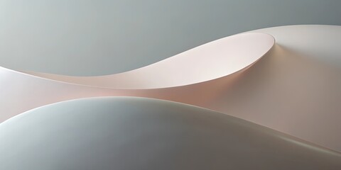 Abstract Pink and Gray Curves