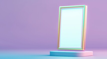 Pastel Rainbow Frame Mockup Blank Display Product Presentation Modern Minimalist Design