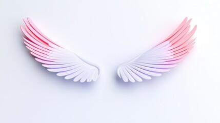 Fototapeta premium Elegant Pastel Pink and White Angel Wings Abstract Design Illustration