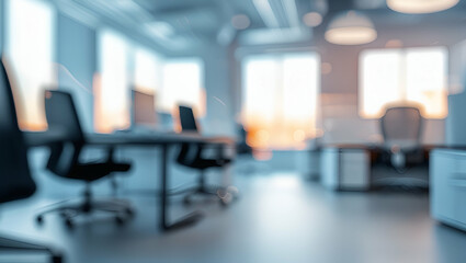 Office Meeting Room Blur - Soft-focus background featuring an office meeting room setup.