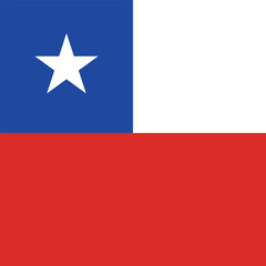 Flag of Chile. Chile square flag icon digital vector illustration