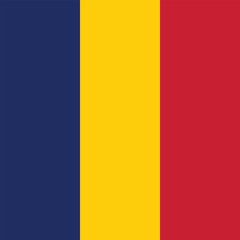 Flag of Chad. Chad square flag icon digital vector illustration