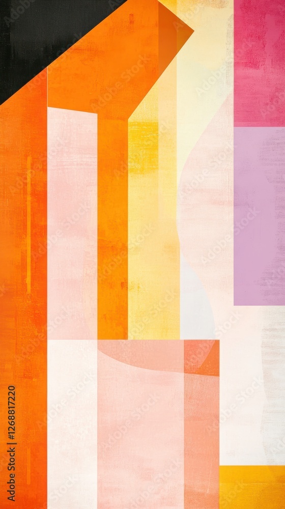 Poster vibrant abstract design with bold colors and shapes creating a lively composition