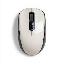 Computer mouse on a white surface with transparent background isolated for product display and marketing purposes