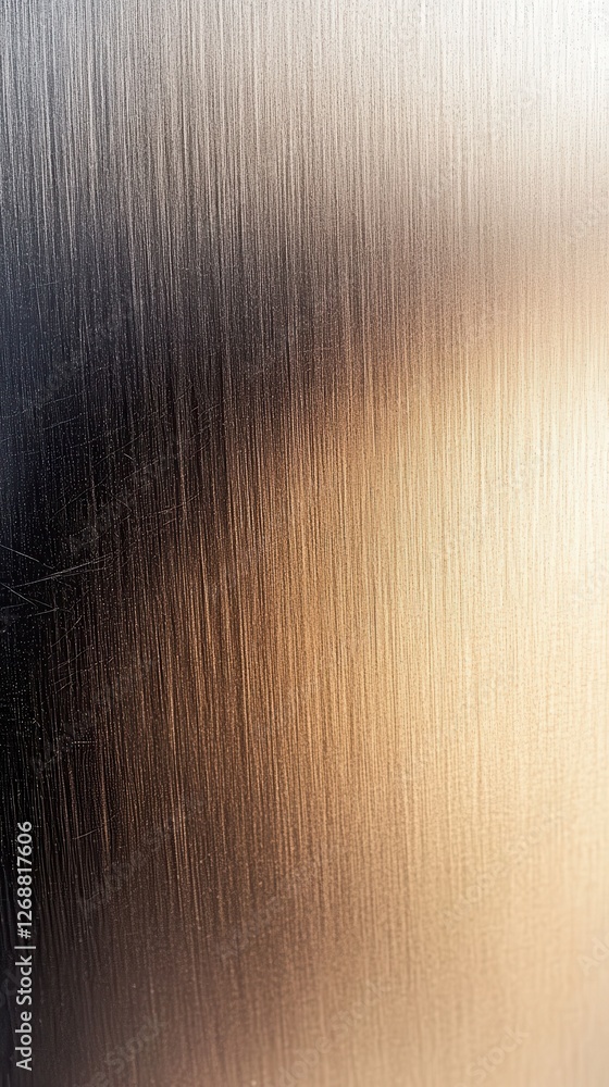 Poster brushed metal texture with a gradient transition from cold to warm tones