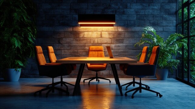 An executive team meeting with soft glow effects for a luxury corporate feel, premium business setting, sophisticated modern office, ultra-detailed realism