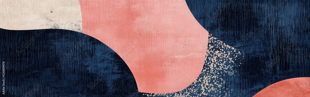 Aufkleber abstract textured patterns in navy blue, pink, and beige showcase modern artistic design with fluid 