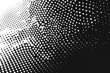 Abstract Halftone Pattern with Dynamic Black and White Geometric Dots for Poster, Banner, Wallpaper, and Presentation Design