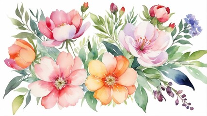 Ethereal Blooms: The Symphony of Watercolor Petals