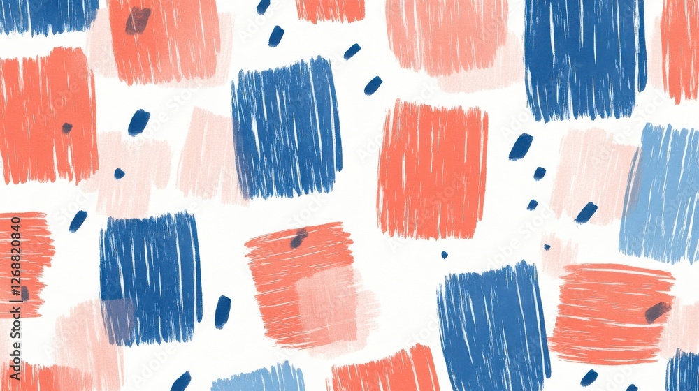 Fototapete vibrant minimalist patterns with bold pencil strokes in various colors creating a playful abstract d