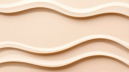 Smooth Curved Layers in Soft Beige Tones for Decorative Backgrounds