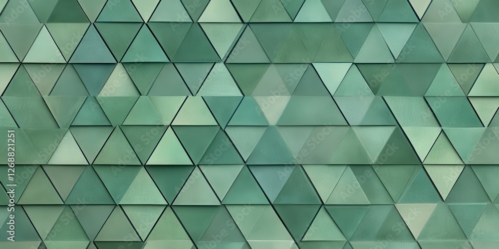 Aufkleber Geometric texture featuring a series of green triangles arranged in a repeating pattern on a surface