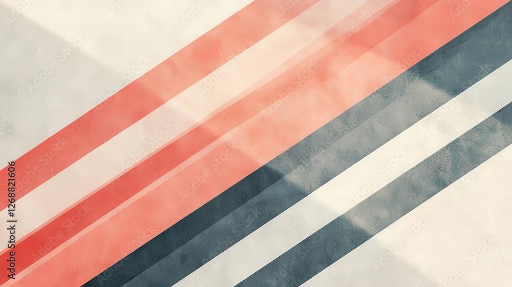 Poster elegant arrangement of coral and gray dashed lines creating a modern pattern