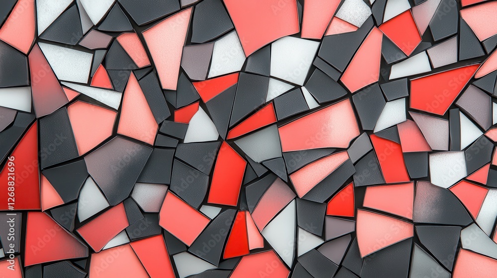 Poster elegant fragmented coral and gray grids create striking visual contrast and interesting textures in 