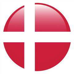 Obraz premium Denmark flag. Denmark circle flag logo icon computer vector illustration design
