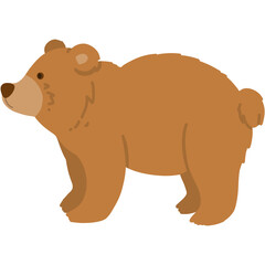 Hand drawn brown bear cartoon illustration 