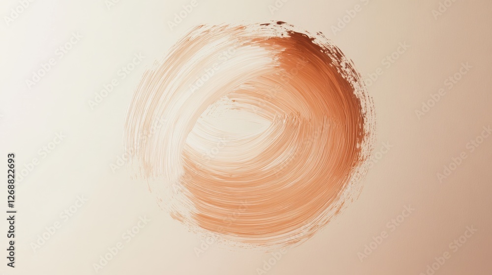 Poster Abstract pencil strokes creating a circular pattern with gradual color transitions in a minimalist style