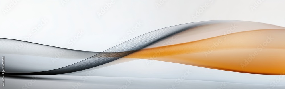 Poster muted amber and gray arcs blend gracefully, creating an abstract tapestry of smooth curves