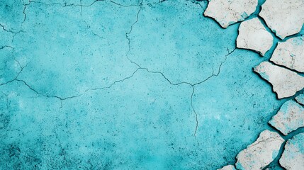 Obraz premium Textured Turquoise Background With Cracked White Sections