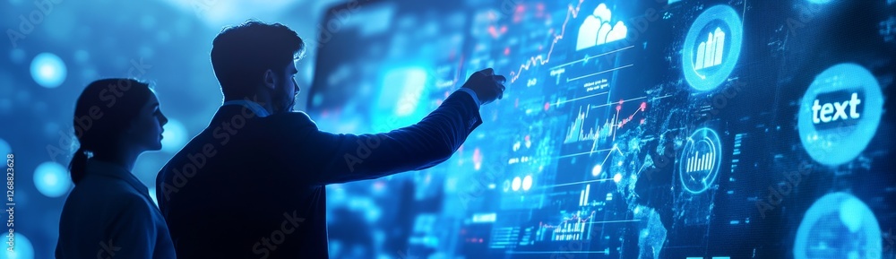 Poster analysts review data on digital interface