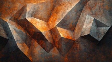 Stylish 3D painting texture with metallic accents and geometric patterns, perfect for a modern design aesthetic 