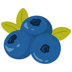 Hand drawn blueberry cartoon illustration 