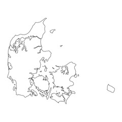Denmark map symbol shape, travel web flat concept icon vector illustration .