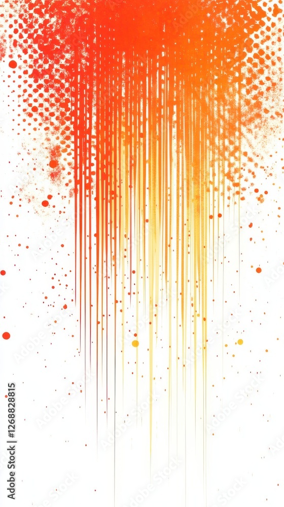 Poster vibrant halftone pattern with fiery red and orange gradients fading into a smooth transition