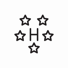 five star hotel rating icon vector sign