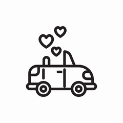 romantic love car trip icon vector sign