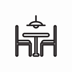 elegant restaurant dining table icon vector sign