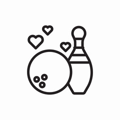 love bowling icon vector sign
