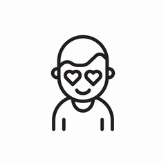 man loving eyes icon vector sign