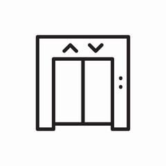 Elevator lift doors building icon vector sign