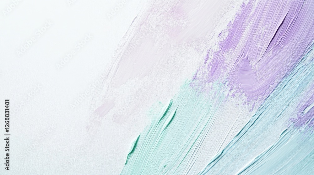 Poster soft pastel brush strokes create an abstract artwork on a white minimalist background