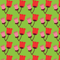 seamless pattern with red roses